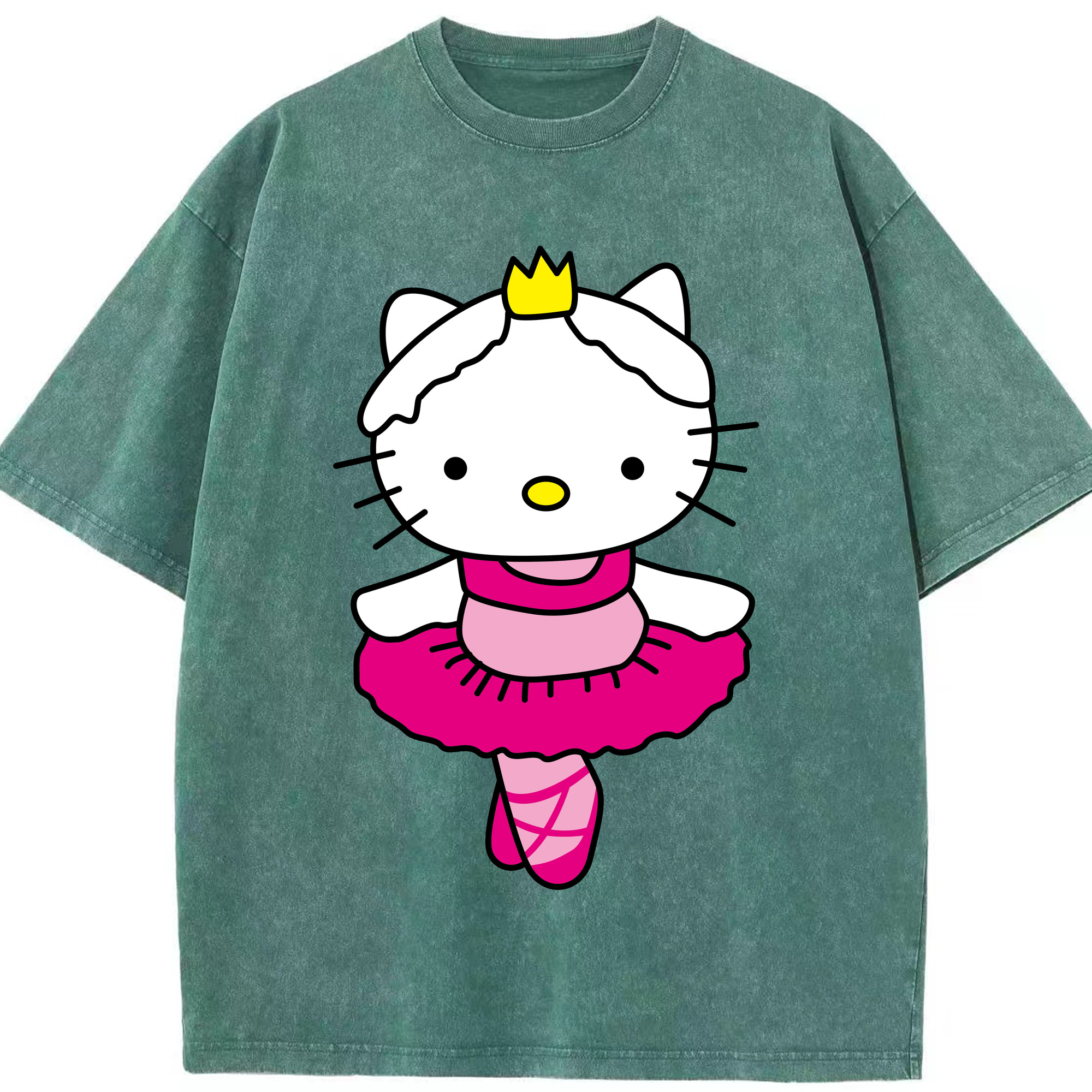 （画像用） Hello Kitty ハローキティ 綿100% ヴィンテージ風 半袖Tシャツ（フロントプリント）